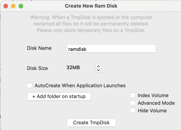 tmpdisk for mac